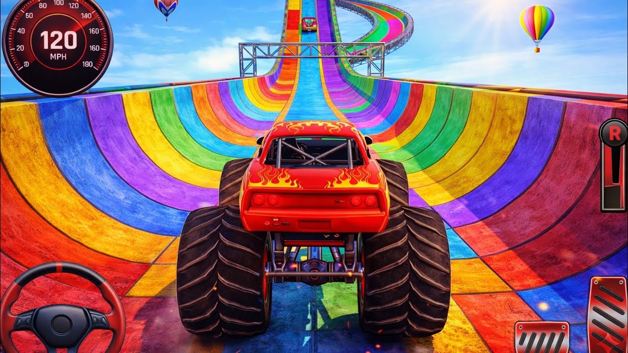 Monster Truck Stunt Racing Gameplay 🚛🔥 Mega Ramps | Car & Truck Games for Kids & Toddlers