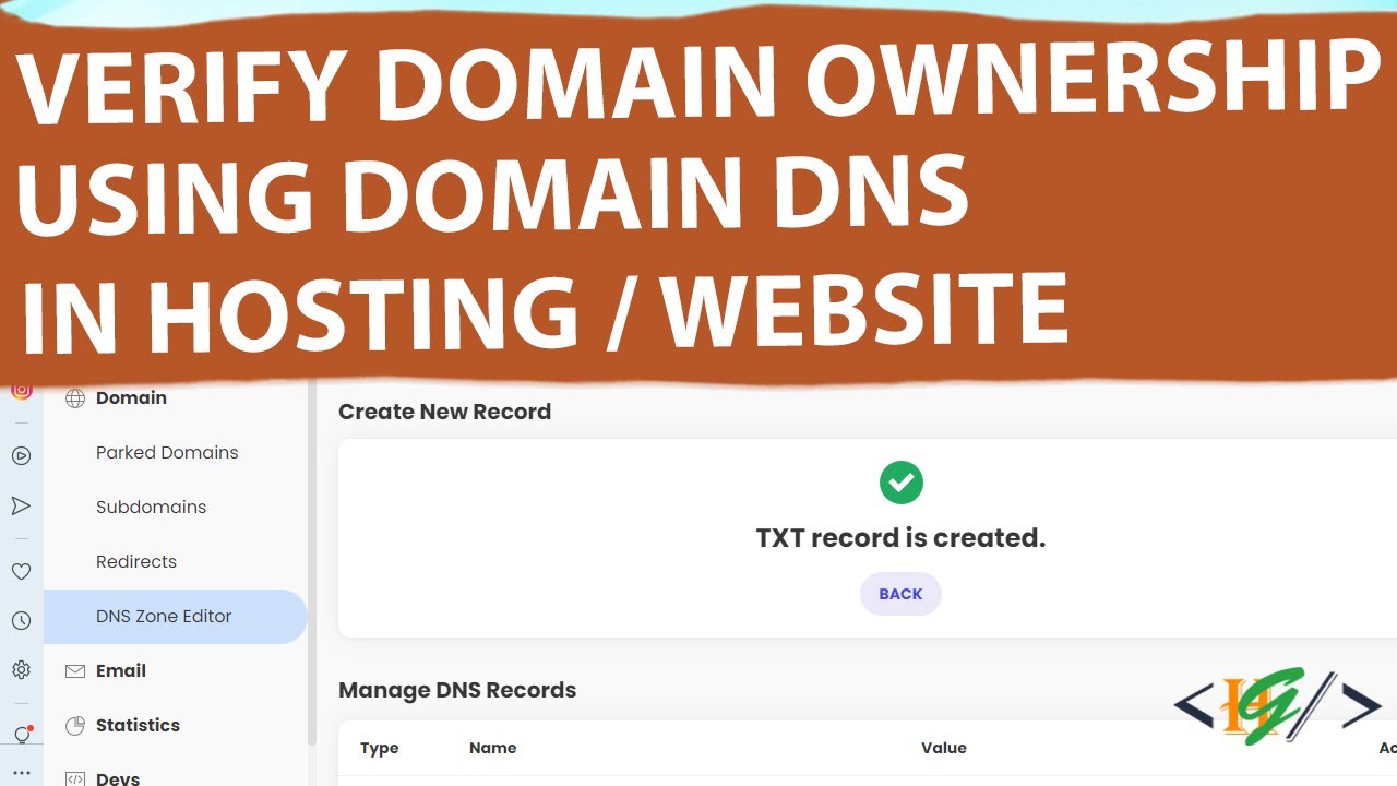 How to Verify Your Domain Ownership via DNS Record | TXT Record - YouTube