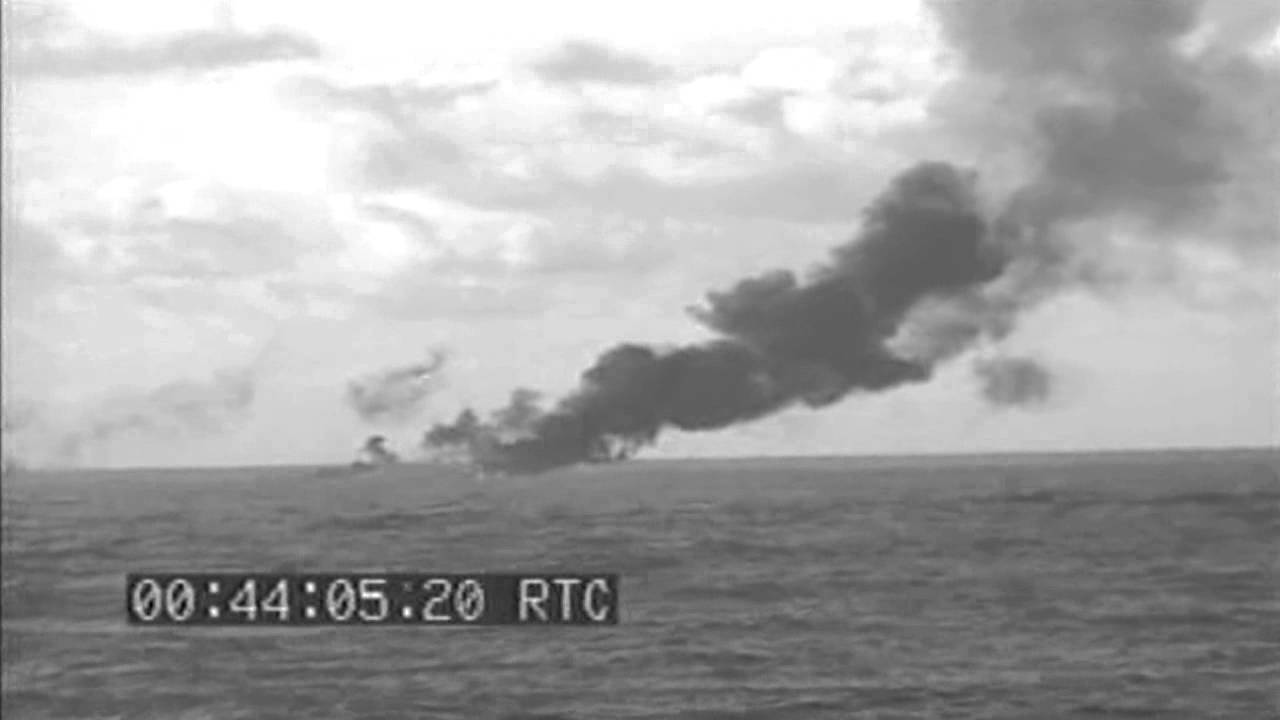 Aboard USS Oakland (CL-95) Showing Japanese Planes Shot Down Off Saipan ...