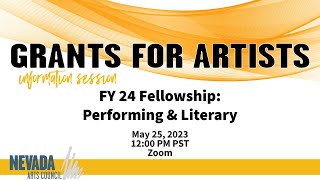 Grants for Nevada Artists Information Session: Performing and Literary