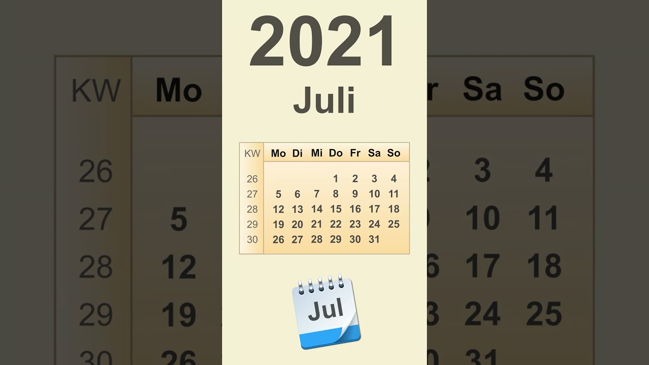 Kalender Juli 2021