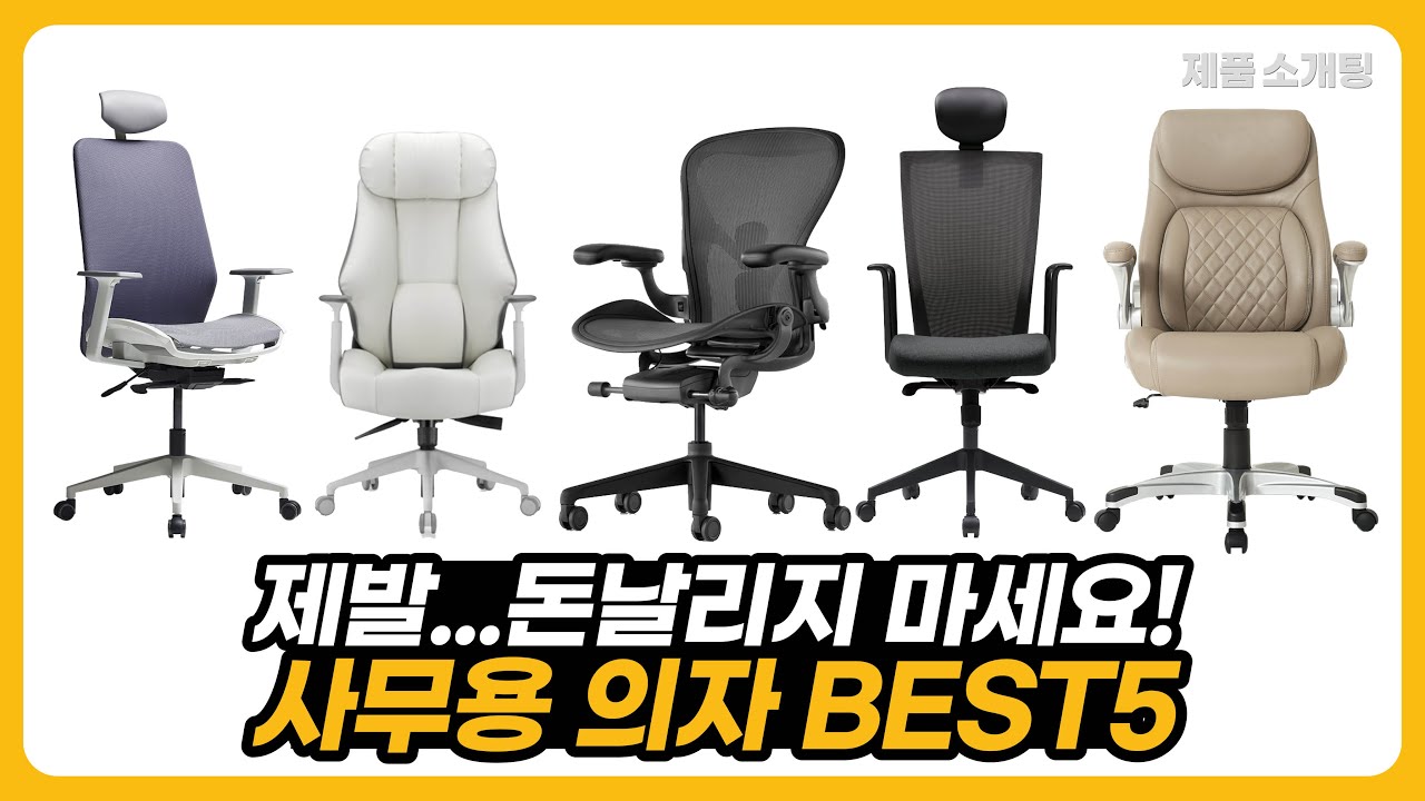 가성비 사무용 의자 인기 BEST5 회사원 대학생 사무실 필수제품 - YouTube