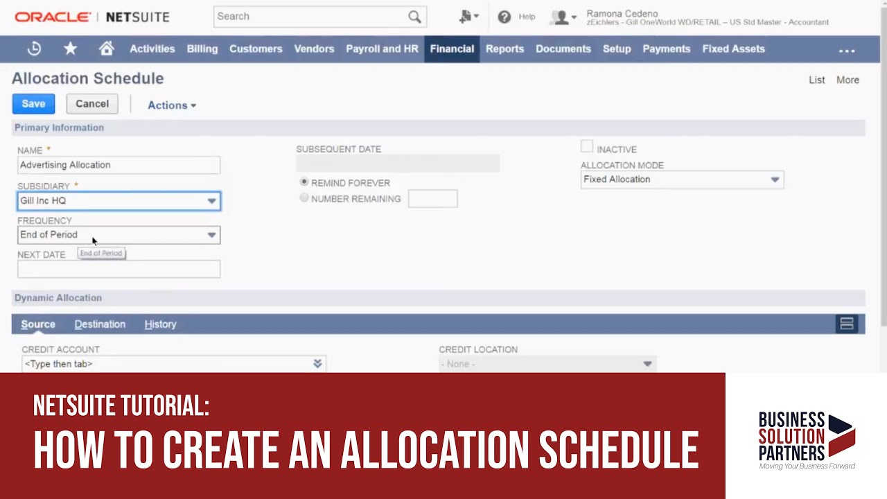 cost allocation netsuite