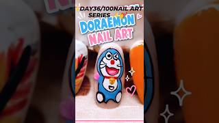DAY36/100NAIL ART SERIES Doraemon Delight Mini Doraemon #shorts#youtubeshorts#100dayschallenge#nails