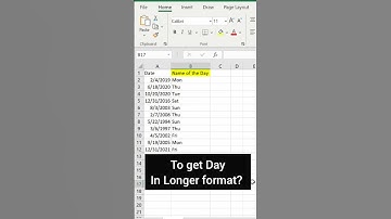 How to get Name of Day using Simple Excel Formulas #shorts #excel #msexcel #excelforbeginners #data
