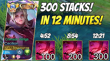 Cecilion Reaches 300 Stacks in 12 Minutes — UNSTOPPABLE Late Game!, Cecilion Gameplay | #mlbb