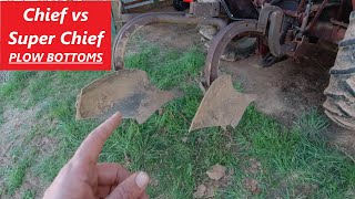 Super Chief vs Chief Plow Bottoms - IH Farmall 350 Fast Hitch Plow 34-F20 Two Bottom