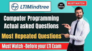 🔥LTI Mindtree Computer Programming Questions | Previous Year Actual Questions & Answers for Practice