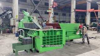 250 Ton Metal Baler Machine With Hydraulic Feeding Hopper Scrap Metal Baler Press Iron Shavings