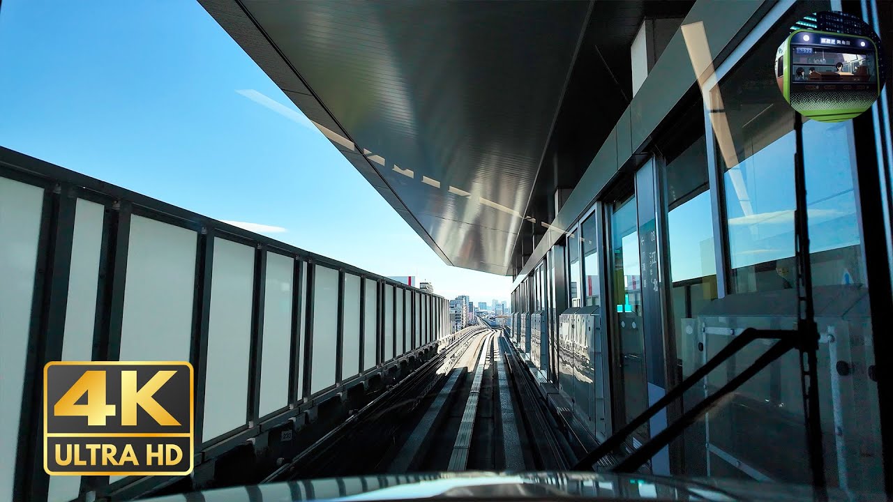 Tokyo Train Ride Front View on Nippori Toneri Liner | 4K 60FPS