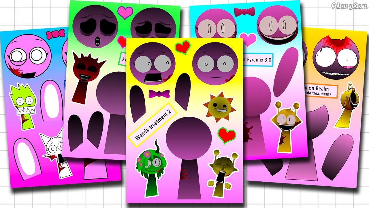 Sprunki Treatment Pinki Edition Sticker Book 💗 스프런키 핑키 치료모드 스티커Asmr