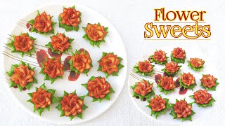 Flower Sweet | 3 Ingredients Recipe | Easy Sweet Recipe at home | Peda | Burfi | Mithai