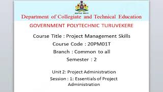 Project Management Skills U2S1