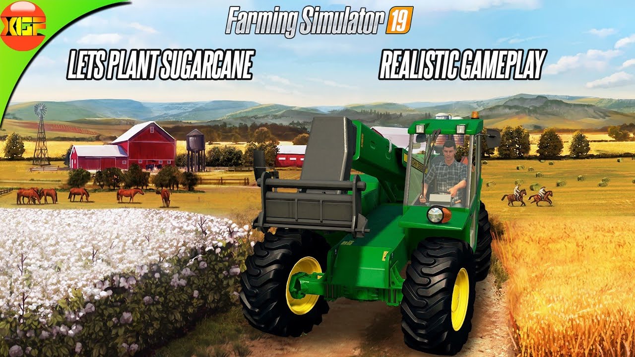 Only John Deere Vehicles Challenge in FS19! Planting Sugarcane! Gameplay With Steering Wheel!