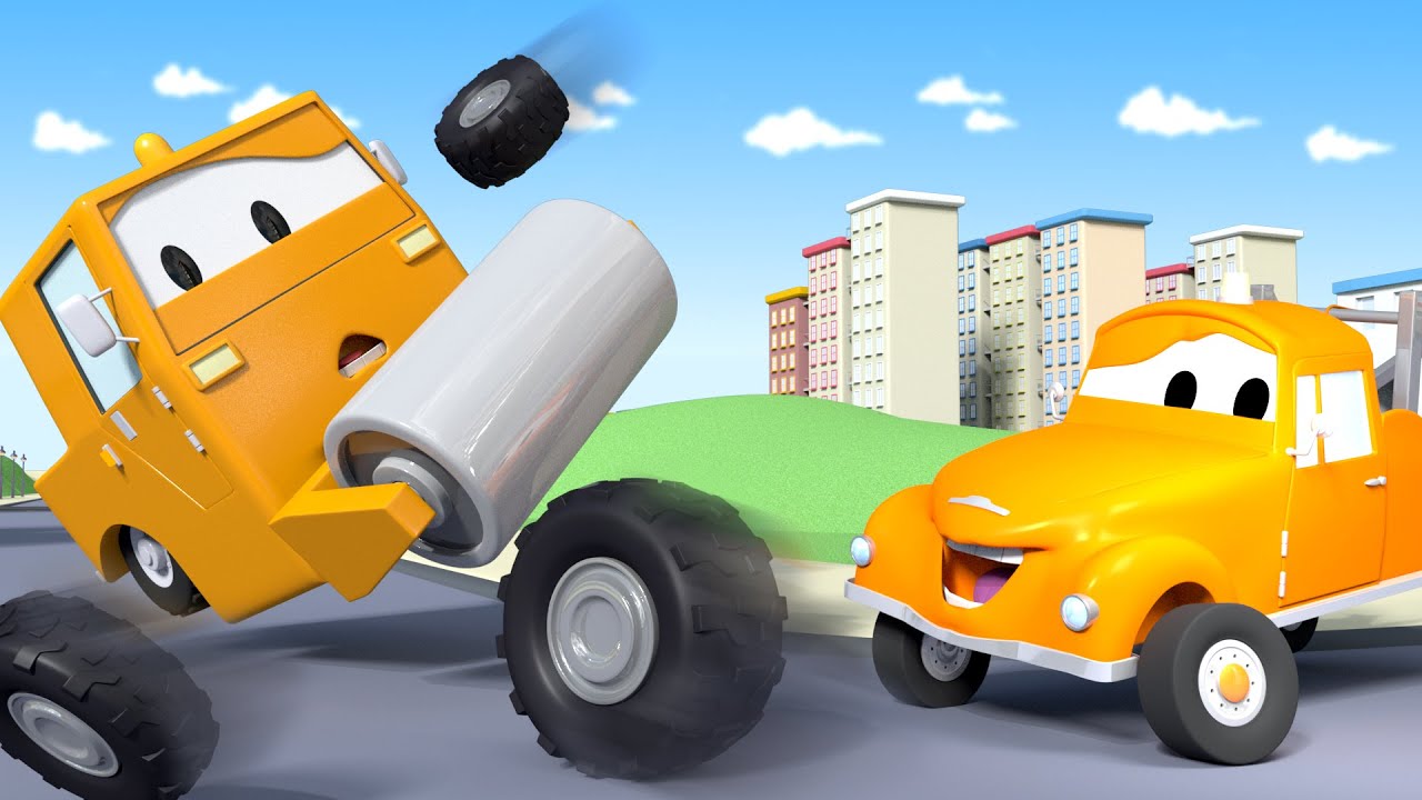 レッカー車のトム スチームローラーのスティーブ L 子供向けトラックアニメ Truck Cartoon For Kids Youtube