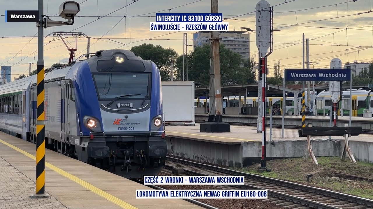 Train InterCity IC 83100 GÓRSKI Świnoujście - Rzeszów Główny Część 2 Polska z tyłu pociągu rear view
