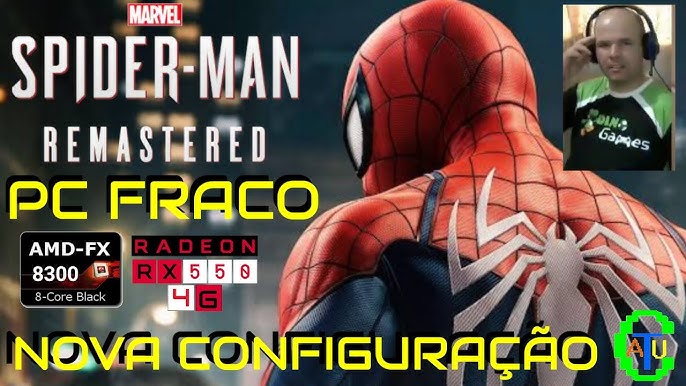 Spider-Man Remastered PC FRACO 4gb de RAM Intel Celeron Sem Placa de Vídeo  Teste 4 e 8gb Miranha PC 