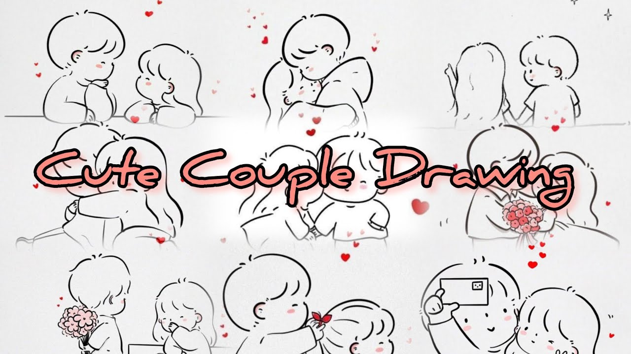 Cute Couple Drawing | Aesthetic Drawing ideas | 