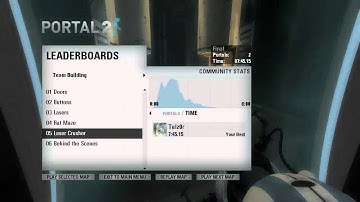 Portal 2 coop challenges course 01 chamber 05 Laser Crusher done in 2 portals