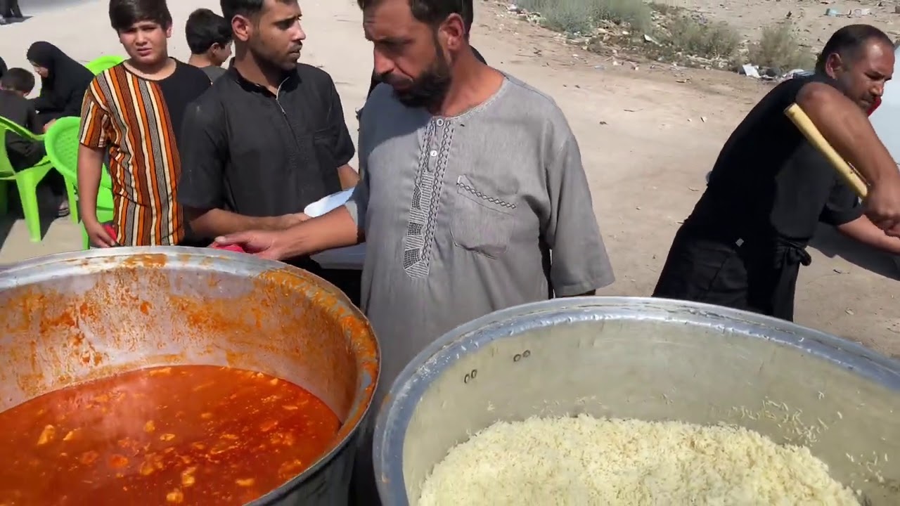 مشاية اربعين الامام الحسين عليه السلام  غداء الزاير #سمك_شوي يوم 3 صفر
