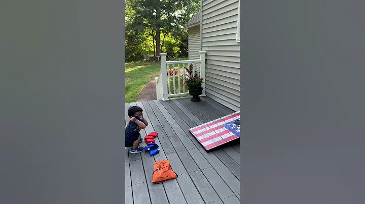 Corn hole tournament with my 2yr old