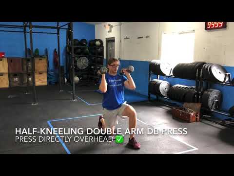 Half-Kneeling Double-Arm Dumbbell Press