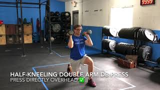 Half-Kneeling Double-Arm Dumbbell Press