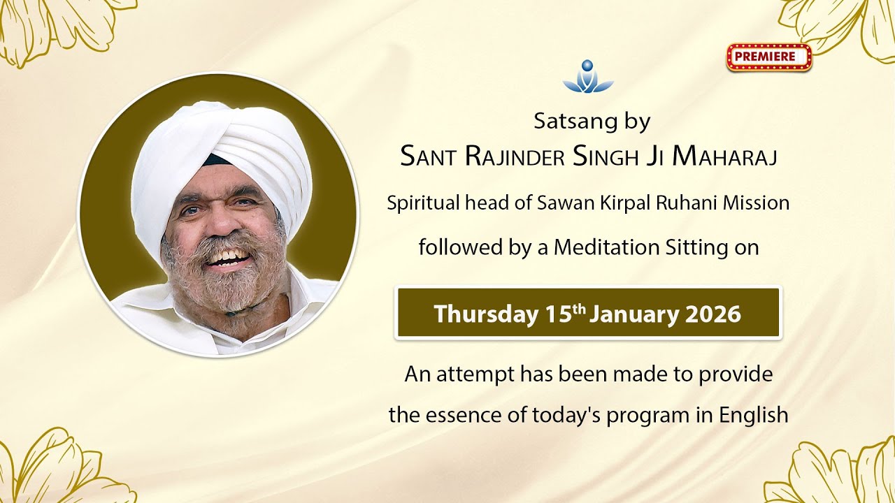 Satsang By Sant Rajinder Singh Ji Maharaj - Jan 15, 2026