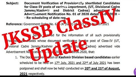 JKSSB ClassIV Shortlisted Candidates