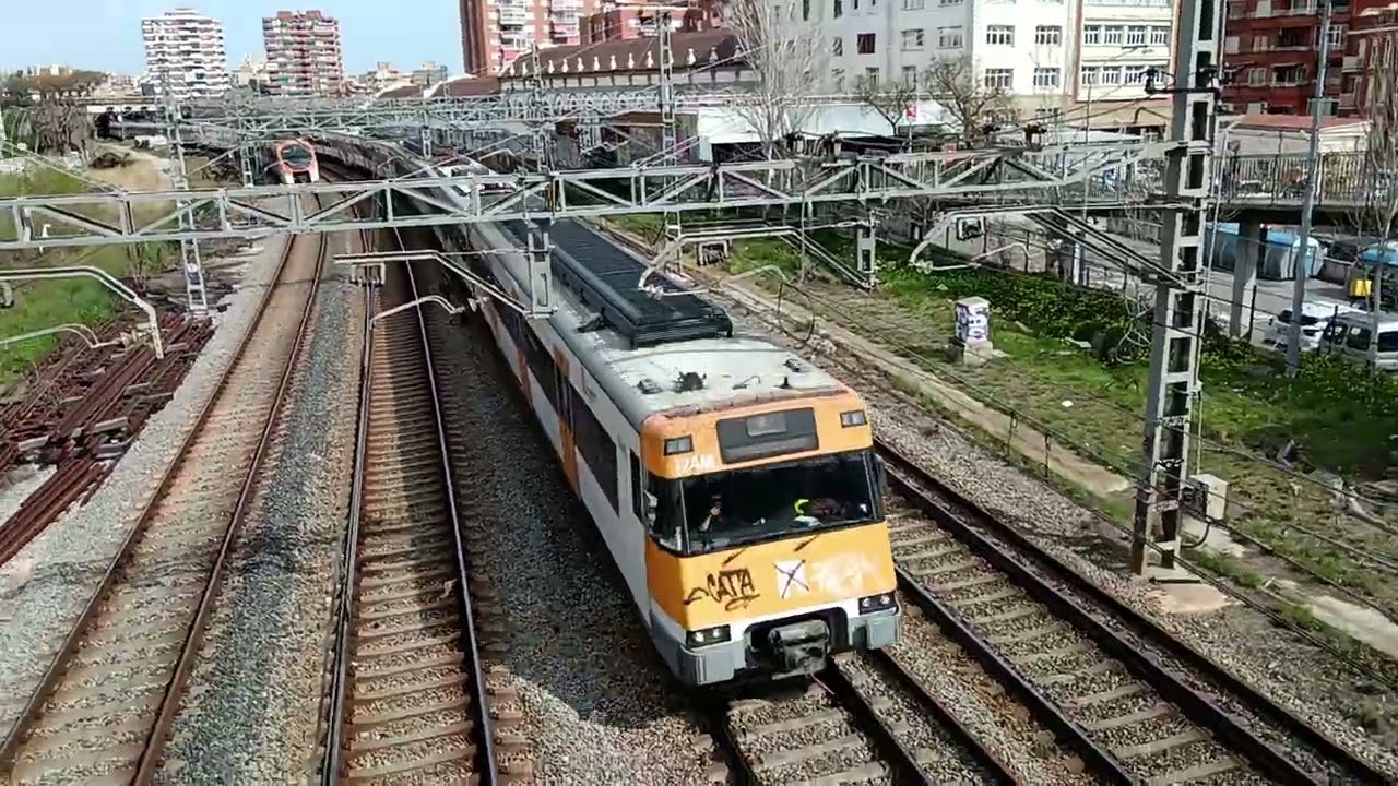 Trenes por el puente de La Torrassa