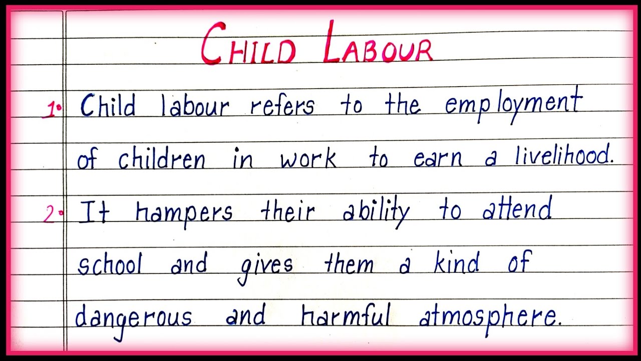 essay on child labour 10 lines