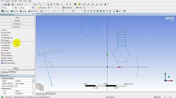 ANSYS Workbench- Geometry Cell- Sketching tab- Dimension, Constraints, Setting Toolbox