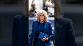 brigitte macron With Blue Dress • French Chic #fashion #elegance #shortsfeed #shorts #brigittemacron