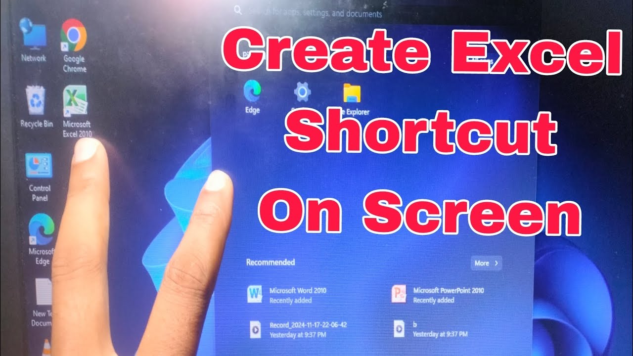 How to Make Desktop PC MS EXCEL On Screen Shortcuts in Windows11 | How ...