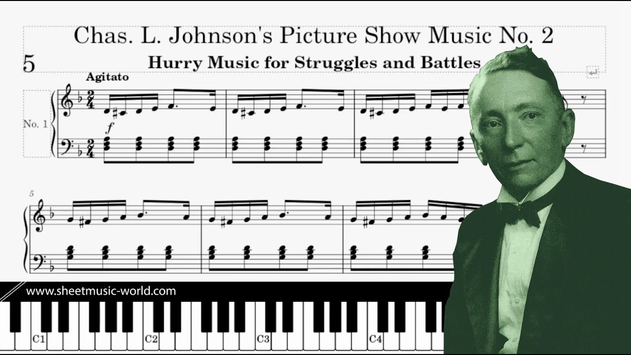 Hurry Music for Struggles and Battles RAG (1914) - Piano - Charles Leslie Johnson (Sheets score)