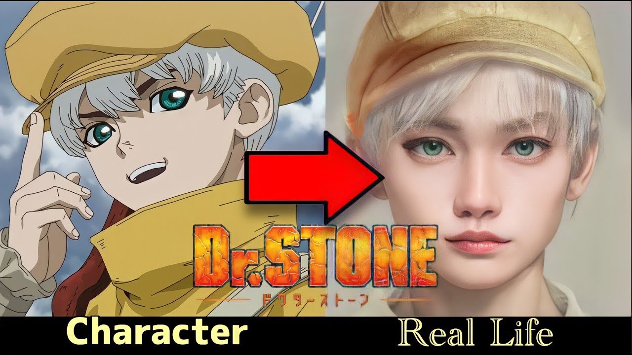 ドクターストーンのキャラクターをaiで実写化してみた アニメとリアル Dr Stone In Real Life Youtube