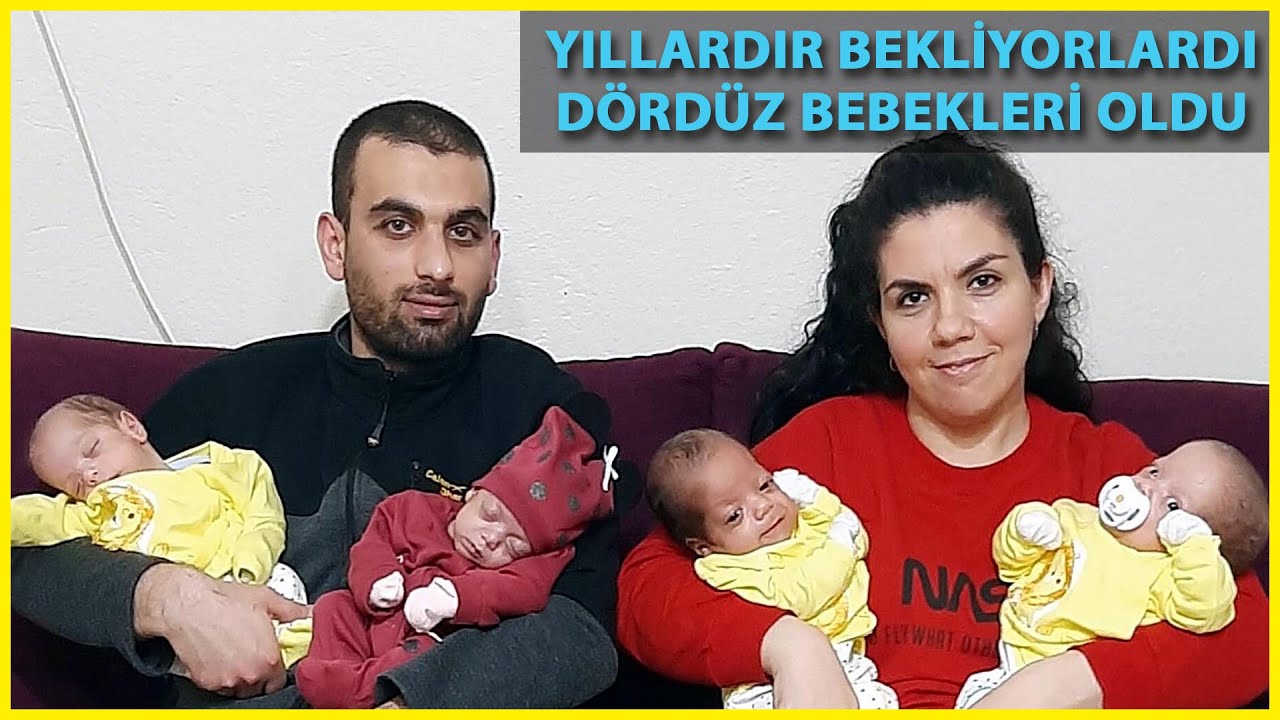 7 Yıl Çocuk Özlemi Çeken Çift, Yeni Yılı Dördüzleri ile Karşıladı