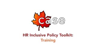 HR Inclusive Policy Toolkit #12: Training (English)