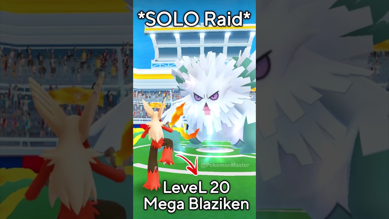 using LeveL 20 Mega Blaziken to Defeat Mega Abomasnow Raid (Pokemon GO)