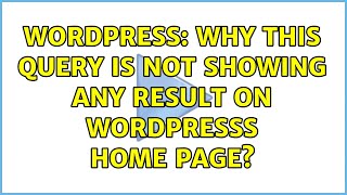 Famous Wordpress: Why this query is not showing any result on wordpresss home page? Net Worth