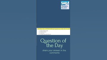 SAP MM - Question of the Day - Master Data in SAP MM S4 HANA