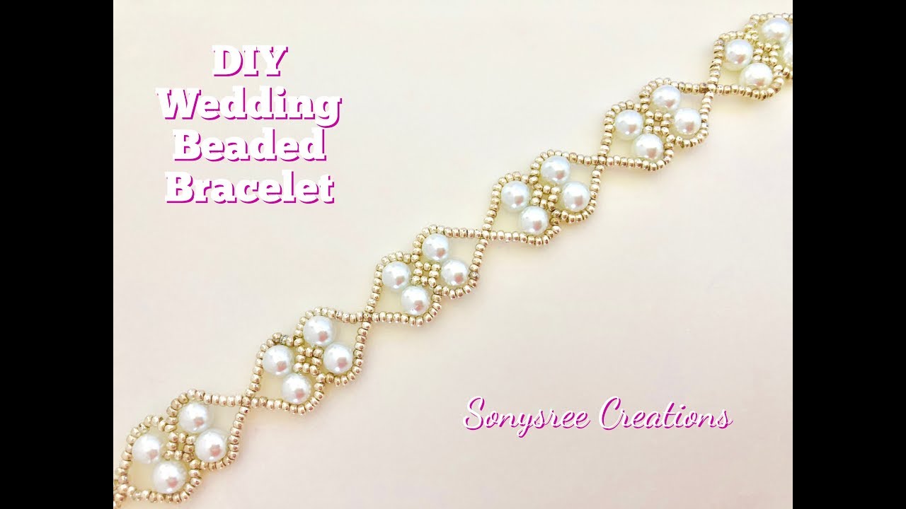 Beaded Wedding Bracelet. Easy Beading. How to make beaded bracelet