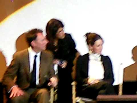 Evangeline Lilly and Michael Emerson, Damon and carlton, at Jules verne festival in Paris