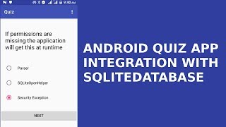 ANDROID QUIZ APP AND INTEGRATION WITH SQLITE DATABASE screenshot 4