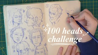 100 heads challenge + current art goals | art chitchat