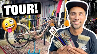 Insane Custom Bike and Surfboard Collection! (Artist Garage Tour)