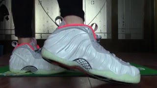 foamposite pure platinum on feet