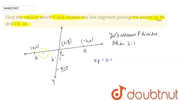 Find the ratio in which Y-axis divides the line segment joining the points (a, b) and (-b, a).  ...