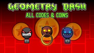 Geometry Dash ALL Vault CODES \u0026 Coins (2.1)