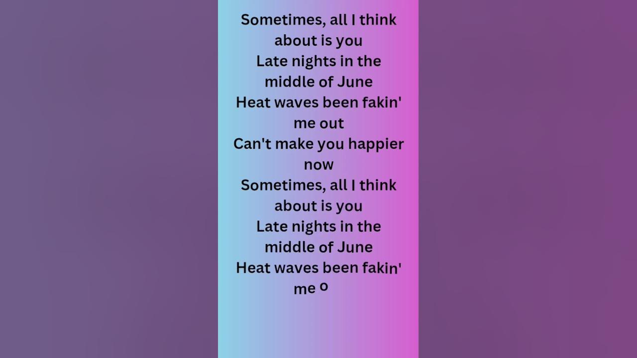 Glass Animals Heat Waves Lyrics YouTube